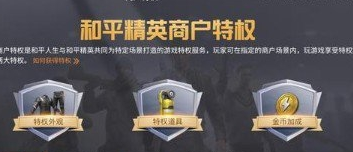 和平精英商户特权奖励是什么