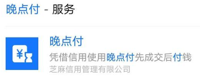 支付宝晚点付怎么用