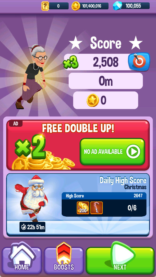 愤怒的老奶奶玩跑酷